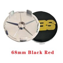 간편교체자동차 휠 센터 Hup 캡 4 개 56mm 블랙 실버 레드 골드 bbs용 스타일링 림 커버 액세서리, 14 68mm Black Gold