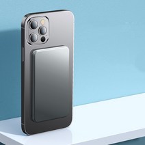 리아 아이폰 갤럭시 마그네틱 부착식 맥세이프 MAGSAFE 20W 고속 무선 충전 보조배터리, 그레이, 5000mAh