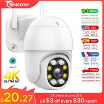 무선 IP 카메라 8mp 4K 5mp 야외 거리 와이파이 PTZ 스피드 돔 iCSee 1080P 3mp HD AI 자동 추적 CCTV 감시, 1080P NO Card_ | EU 플러그