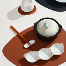 페블 스톤 실리콘 논슬립 테이블 매트/컵 받침 4컬러(플레이팅 식탁 보 방수 코스터), 테이블 매트, 화이트