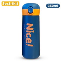 Sostrikit 스테인리스 원터치 텀블러, 350ml, 네이비