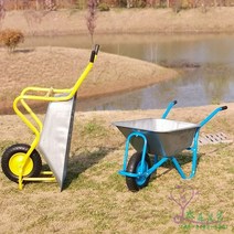 농업용 운반차 정원용 농사용 손수레 일륜차 일륜 외발 구르마 수레 업소용핸드카 구루마 10, 노란색 외발자전거 1개 솔리드 타이어