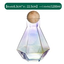 은주전자 1.2L 내열성 럭셔리 찻주전자 컵 세트 붕규산 다이아몬드 모양의 커피 냉수 차 과일 주스 물, 06 Colorful Kettle