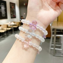 예쁜 긴 올림 머리 묶기 고무 줄 비즈 헤어 끈 3P