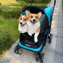 Gen7Pets 대형 애완 동물 트롤리 원 클릭 접이식 고양이와 강아지 외출 편리한 개 산책 카트 용품, 대형견차+레인커버