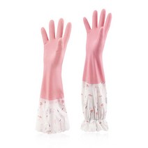 상상공간 부드럽고 따뜻한 예쁜 고무장갑 주방 업소용 설거지 청소, 기모 고무장갑 핑크 M