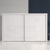 빅로드가구 키높이 헤이즈 슬라이딩 4~12자 장롱세트, 화이트
