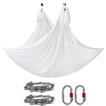 플라잉요가해먹 가정용 해먹 요가 천 반중력 요가 반전을 위한 공중 해먹 5.5Y/5*2.8M 프리미엄 실크 스윙, 14 White