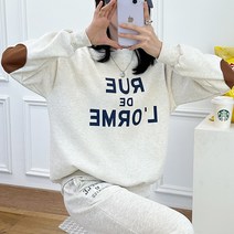 [쏭스타일] 루이소매빵떡맨투맨(기모)