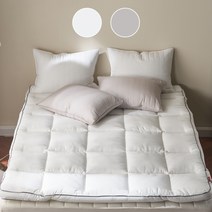 이불대장 허쉬 유기농 순면 매트리스 토퍼 퀸 사이즈, 화이트Q