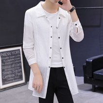 남자 반코트 피코트 슬림핏 여름 얇은 코트 간절기 트렌치 롱코트 자켓 더플 키작은 하객룩