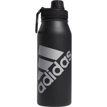 아디다스 1리터 텀블러 금속 물병 냉온수 이중벽 절연 18 8 스테인리스 스틸, Black/Silver Metallic, One Size