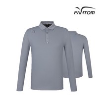 팬텀 골프 fantom남성 로고 와펜 카라 긴팔 티셔츠 F212B3TO903_GY, 095, GY