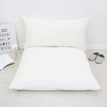 베드앤데코 밍키골지극세사 대방석커버+대쿠션커버SET, 아이보리