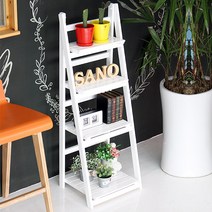 플러스리빙 4단 사다리 선반, 화이트
