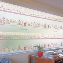 낭만창고 반투명 글라스 접착시트지, 해피 빌리지1