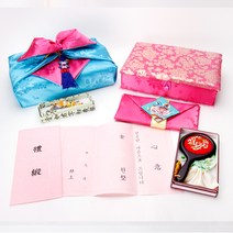 천년국화 비단 애교예단함세트, 빨강세트