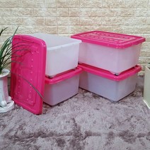 SC리빙클럽 대용량 리빙박스 수납정리함 38리터1개 색상선택, 핑크, 1개