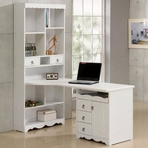 미자크 화이트 책상 / H형 컴퓨터책상 학생 주니어, 화이트책상(화이트)