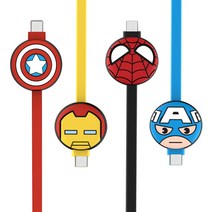 마블 안드로이드 캐릭터 USB 5핀 충전케이블, TEM-D5-100, 캡틴아메리카, 1m