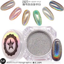 2S2T매직미러파우더/ 메탈릭파우더/ 미러메탈/할로윈 소품, 6#홀로그래픽(holographic), 1개