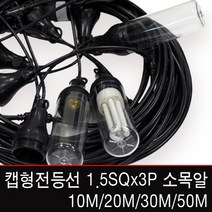 신광전기 캡형전등선1.5SQx3C/소모갈/30M/연등선, [램프] 삼파장램프 15W(E26)