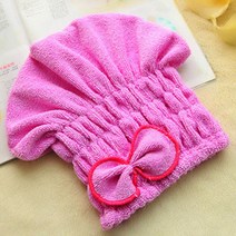 빨리 마르는 머리 드라이 헤어캡 수건, 보라, 1개