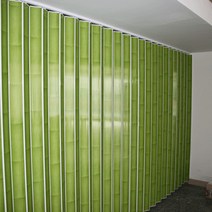 리빙텍스 홀딩도어 자바라 D타입, 05.홀딩 D-이중 통대나무 그린, 개폐방식-4.양중개