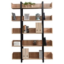 티에스퍼니처 TS15 5단가림막 철재책장 수납선반 책장, 블랙