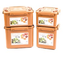 이젠 황토 진공항아리 사각 밀폐 김치통, 1개, 3.4L