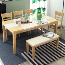 베스트리빙 제니스캘빈6인벤치형대리석식탁세트 내츄럴 식탁세트, 화이트대리석-아이보리방석