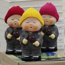 털모자 동자승 저금통(노랑) / 불교용품 어린이저금통, 1개
