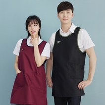 블랙 원피스형 옆단추 앞치마 카페 공방 어린이집 앞치마 AP1053, 1개