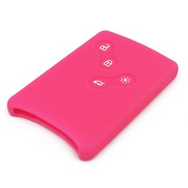 SM3 SM5 SM7 QM3 QM5 르노삼성 4버튼 카드형 스마트키 실리콘 케이스, 진핑크