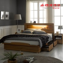 라자가구 크림슨 3단조절LED 평상형 서랍형침대_SS.Q, 03.크림슨3단LED 서랍형침대-SS-내추럴, 07.텐셀라텍스탑9zone독립매트리스