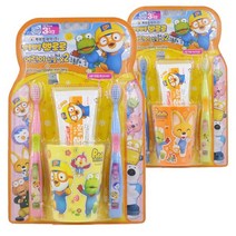 뽀로로, 어린이 칫솔 x 2개 + 꼬마들치약 90g + 양치컵, 색상 랜덤발송, 1세트