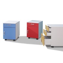 [20조한정 추가즉시할인] 에보니아 해피 서랍장 시리즈 다용도수납장, 3단서랍장_레드