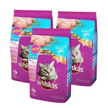 위스카스 성묘용 포켓오션피쉬 건식사료, 3개, 1.2kg