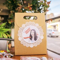 후아미 특급선물 포토메세지 데코스티커 A4 1장, 흰색아트광택지, 6매