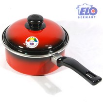 이엘오 정품 ELO법랑냄비 편수 손잡이냄비 라면냄비 이유식냄비, 레드+블랙, 16cm(편수)