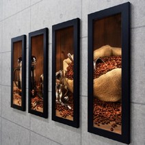 꾸밈데코_홈갤러리디자인액자_커피향을품은원두(cz143)_인테리어액자벽장식월데코사각프레임액자, 블랙