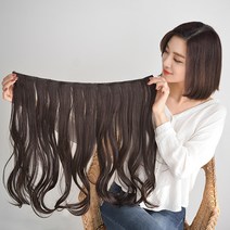가발나라 여자 셀프 똑딱이 붙임머리 잘라쓰는 프리섹션 헤어피스, 05생머리/체리레드, 1개