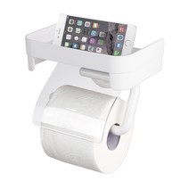 디허브 흡착 화이트 선반형 휴지걸이, 화이트 선반형휴지걸이, 1개