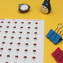 후아미 귀욤귀욤 곰신 번호 스티커 3.8 * 2.1cm 광택 아트지, 번호없이 디자인만