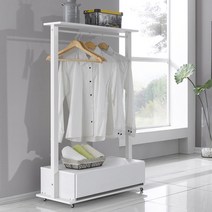 꿈꾸는푸른언덕 아이린 서랍형 이동식 스틸 행거 600, 화이트