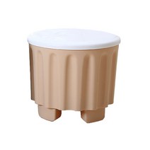 대원교역 플라스틱의자 간이 보조의자 야외 캠핑 행사 편의점 간이의자/스툴, 02.원형수납의자 브라운, 1개