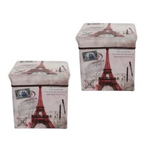 NKMALL 1+1 수납의자 스툴 빈티지정리함 트렁크정리함, 1+1 파리+파리