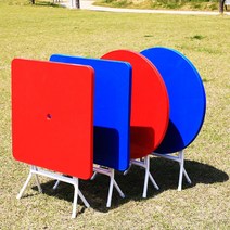 이리빙몰 접이식 플라스틱 테이블 폴딩, 원형 블루