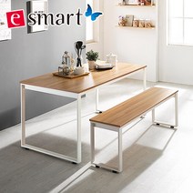 e스마트 스틸 4인용식탁 1400x600 (사각다리) 식탁/테이블>>식탁, 화이트:블랙