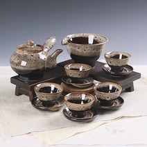 천목호피 손잡이 5인 다기세트
